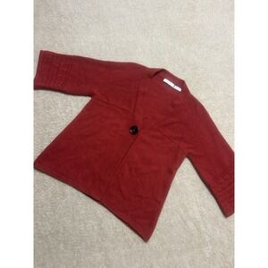 Neiman Marcus Cashmere Collection Womens Maroon‎ One Button Cardigan Sweater  XL